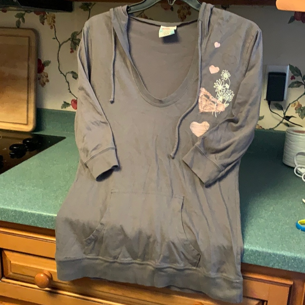 Roxy long hooded pullover 3/4 sleeve